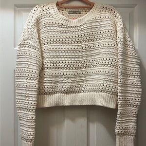 All saints crochet sweater crewneck pullover white ulla johnson M but best for S